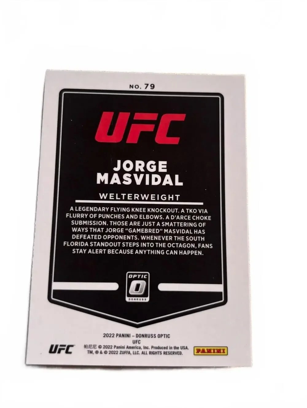 2022 Donruss Optic UFC Jorge Masvidal Welterweight Trading/#
